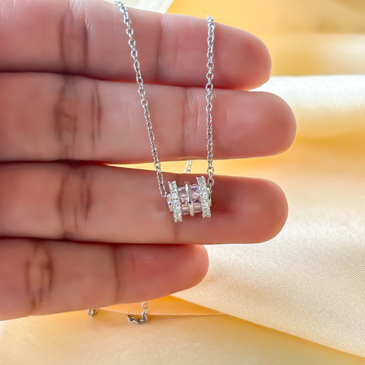 Blush Cylinder Pendant Necklace