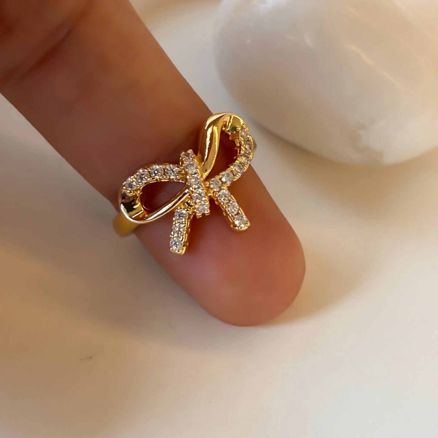 Bow Studded Ring
