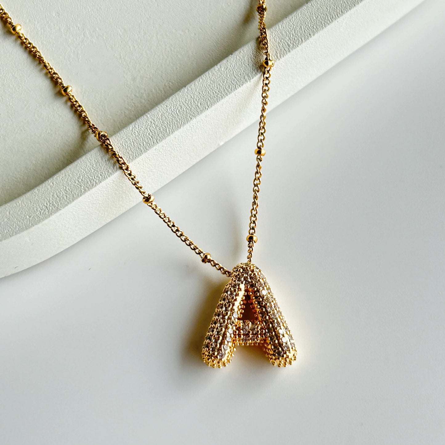 Bubble Initial A Necklace