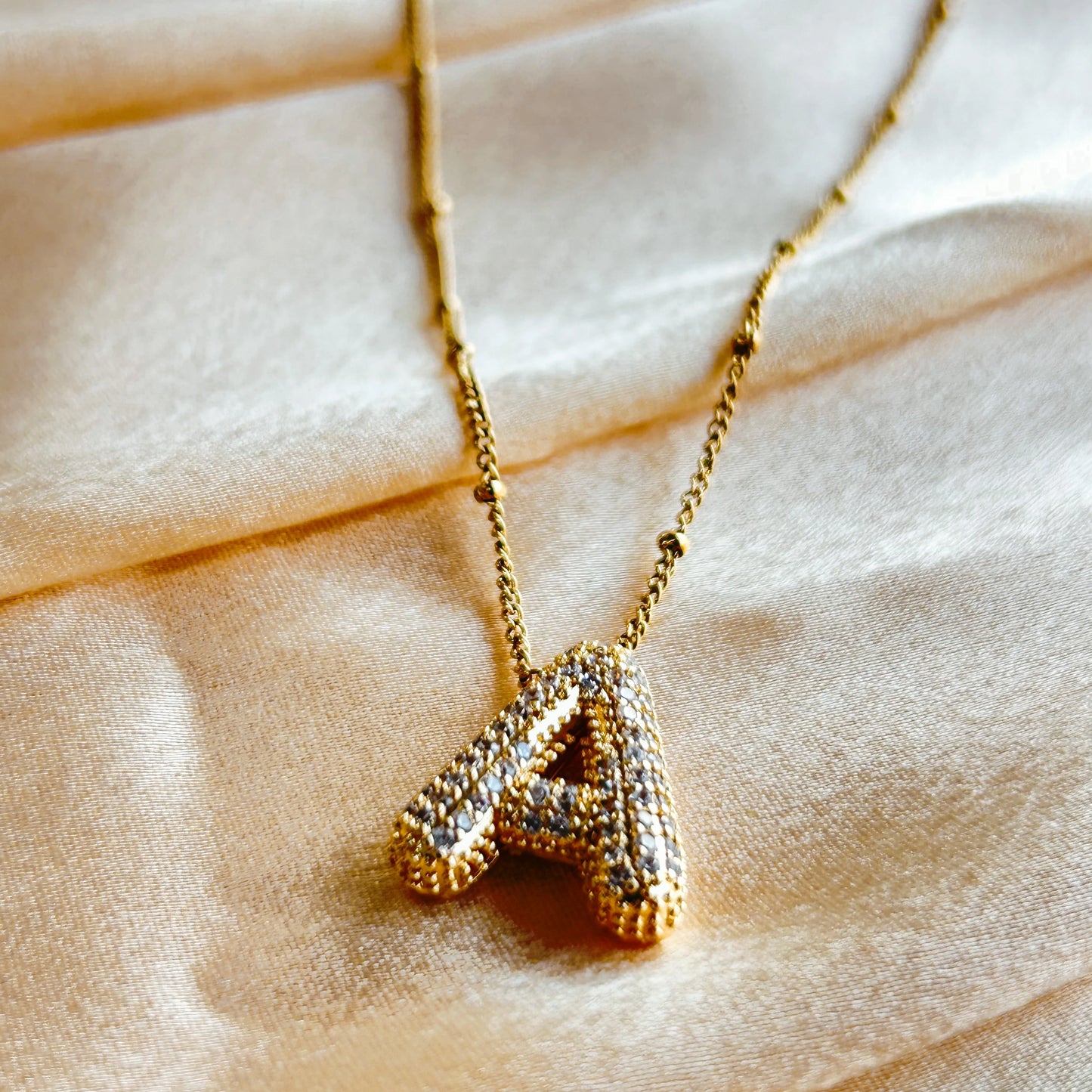 Bubble Initial A Necklace