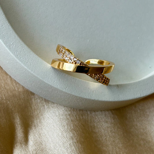 Cross Weave Diamond Ring