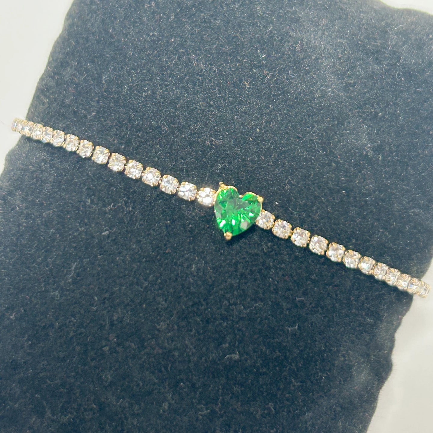 Emerald Heart Tennis Bracelet