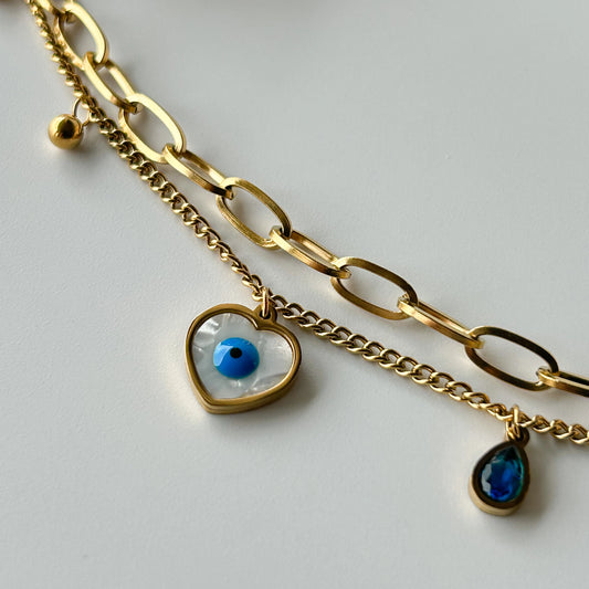 Evil Eye Double Layered Bracelet
