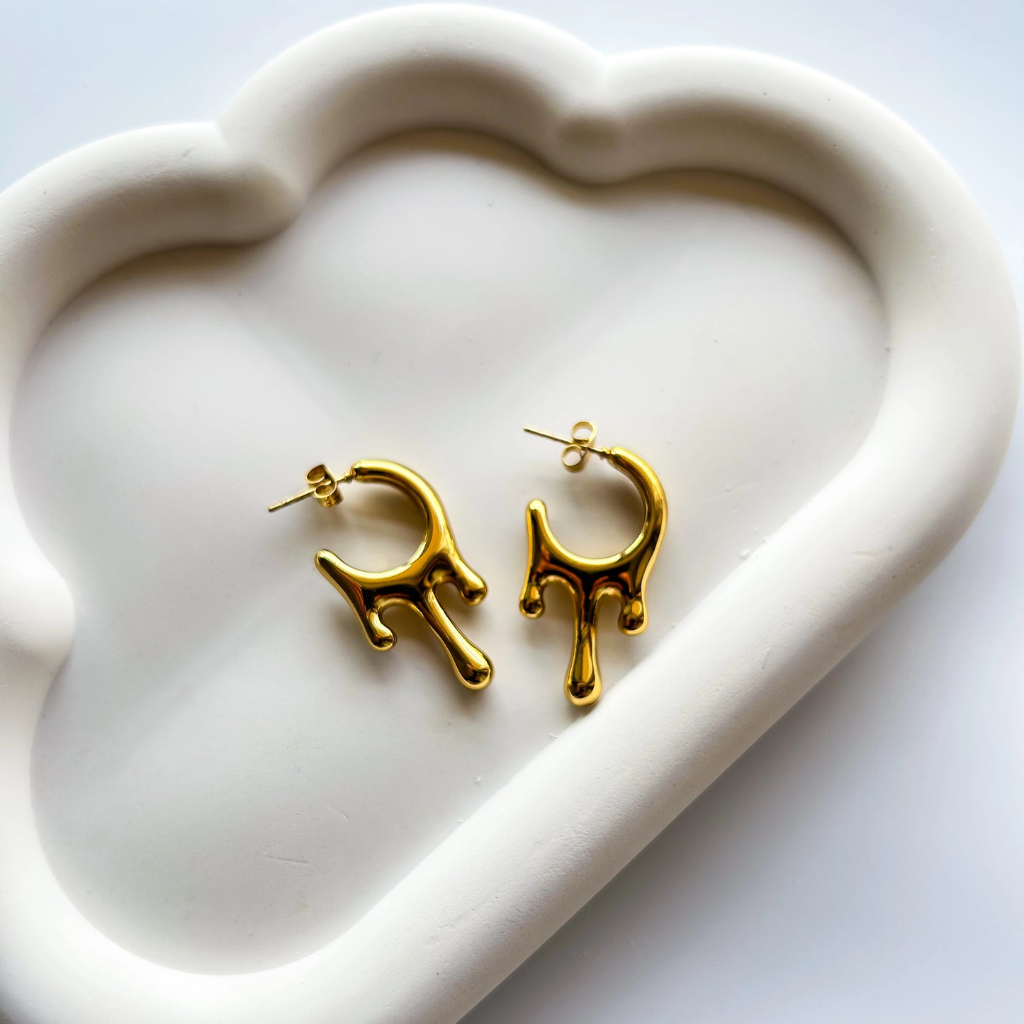 Golden Melted Hoops
