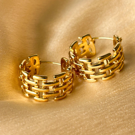 Golden Mesh Hoops