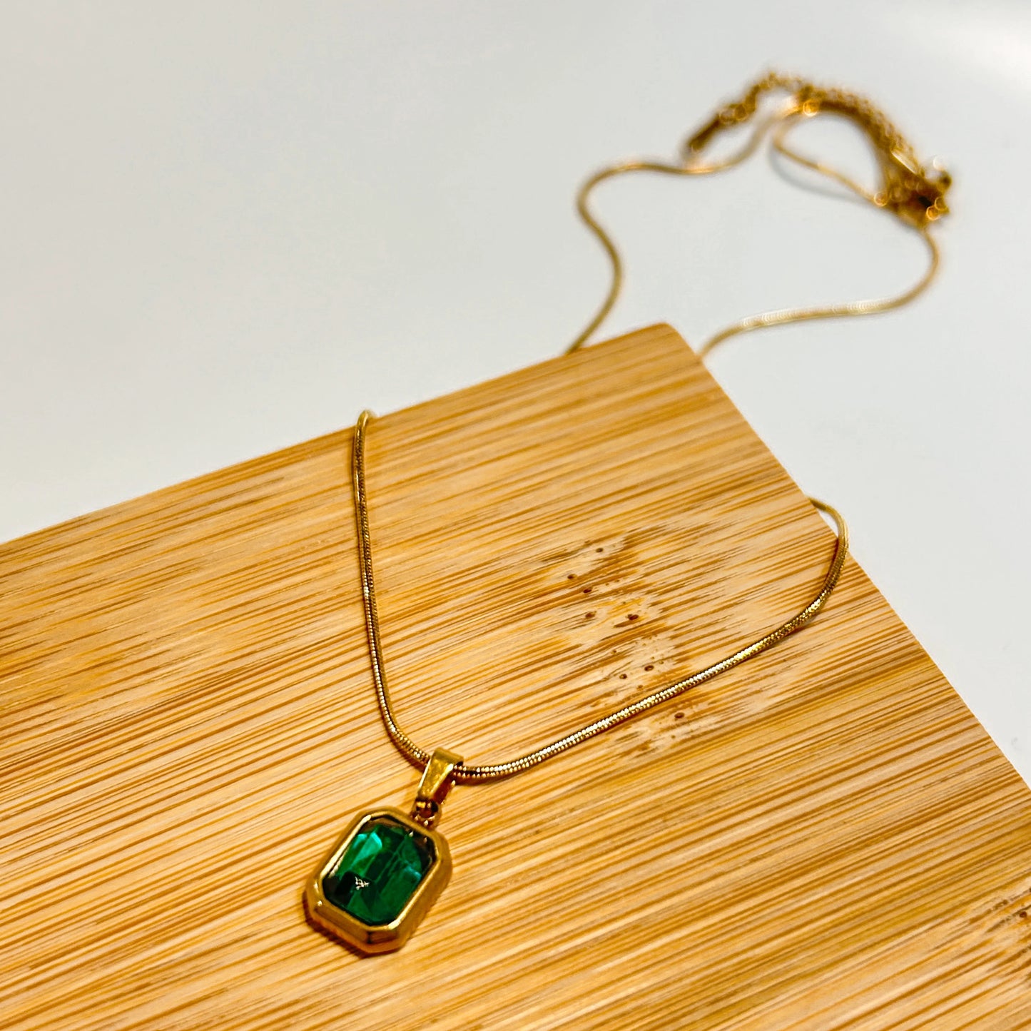 Green Enamel Necklace