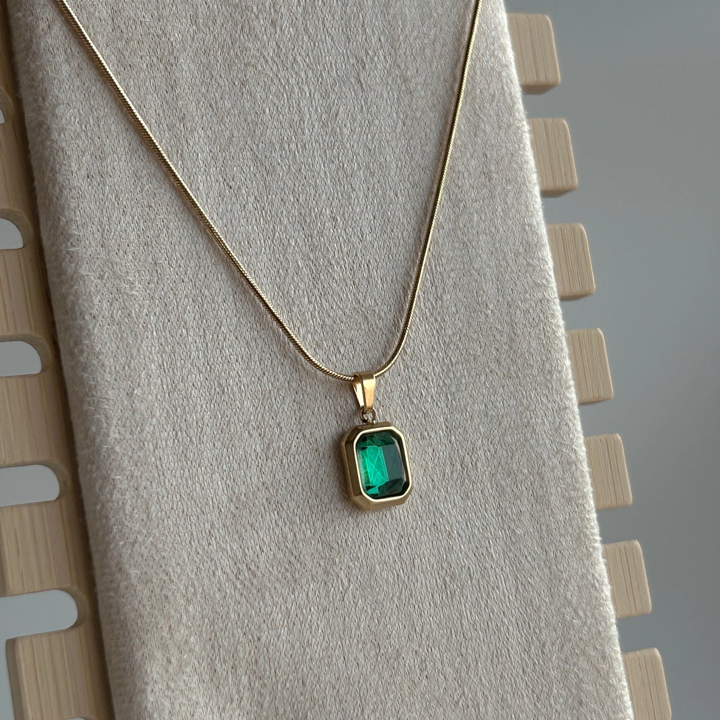 Green Enamel Necklace