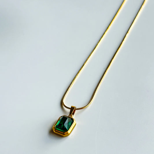 Green Enamel Necklace