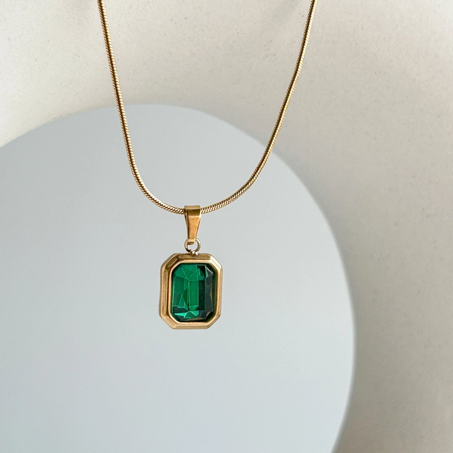 Green Enamel Necklace