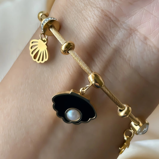 Pearl Charm Bangle