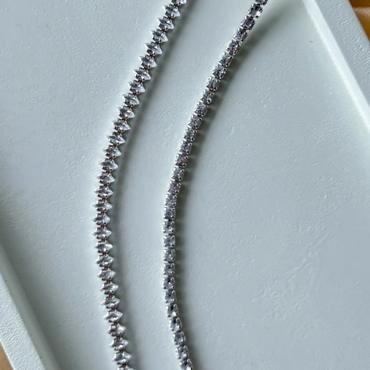 Slim Silver Tennis Bracelet