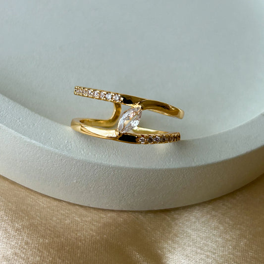 Studded Spiral Diamond Ring