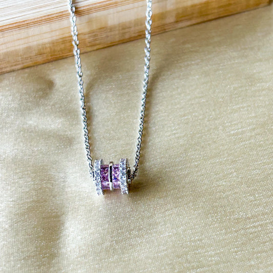Blush Cylinder Pendant Necklace