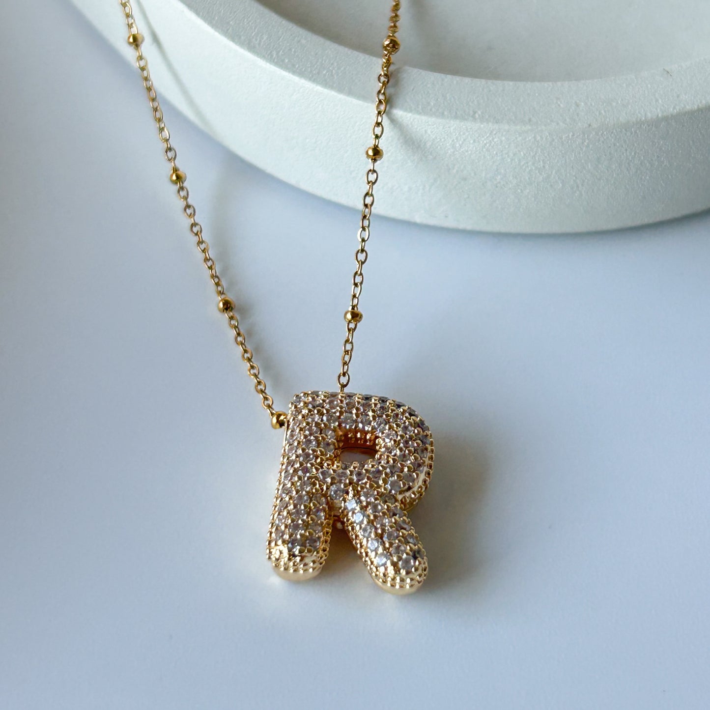 Bubble Initial Necklace (R)