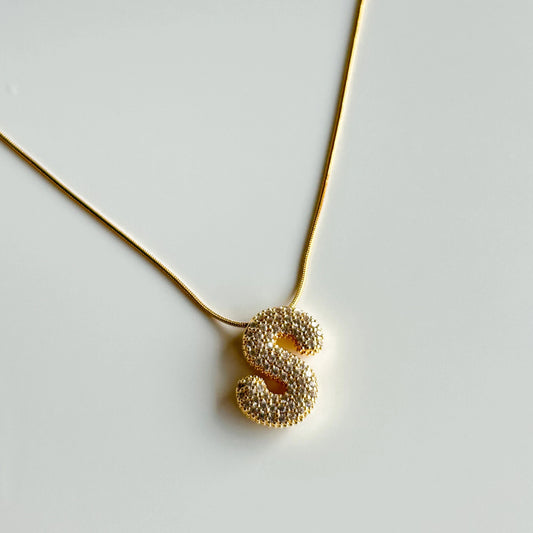 Bubble Initial S Necklace