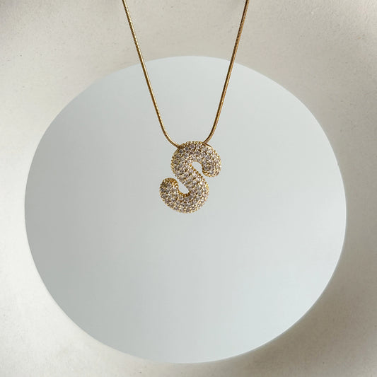 Bubble Initial S Necklace