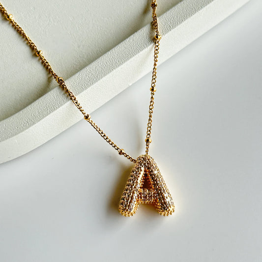 Bubble Initial A Necklace