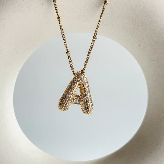 Bubble Initial A Necklace