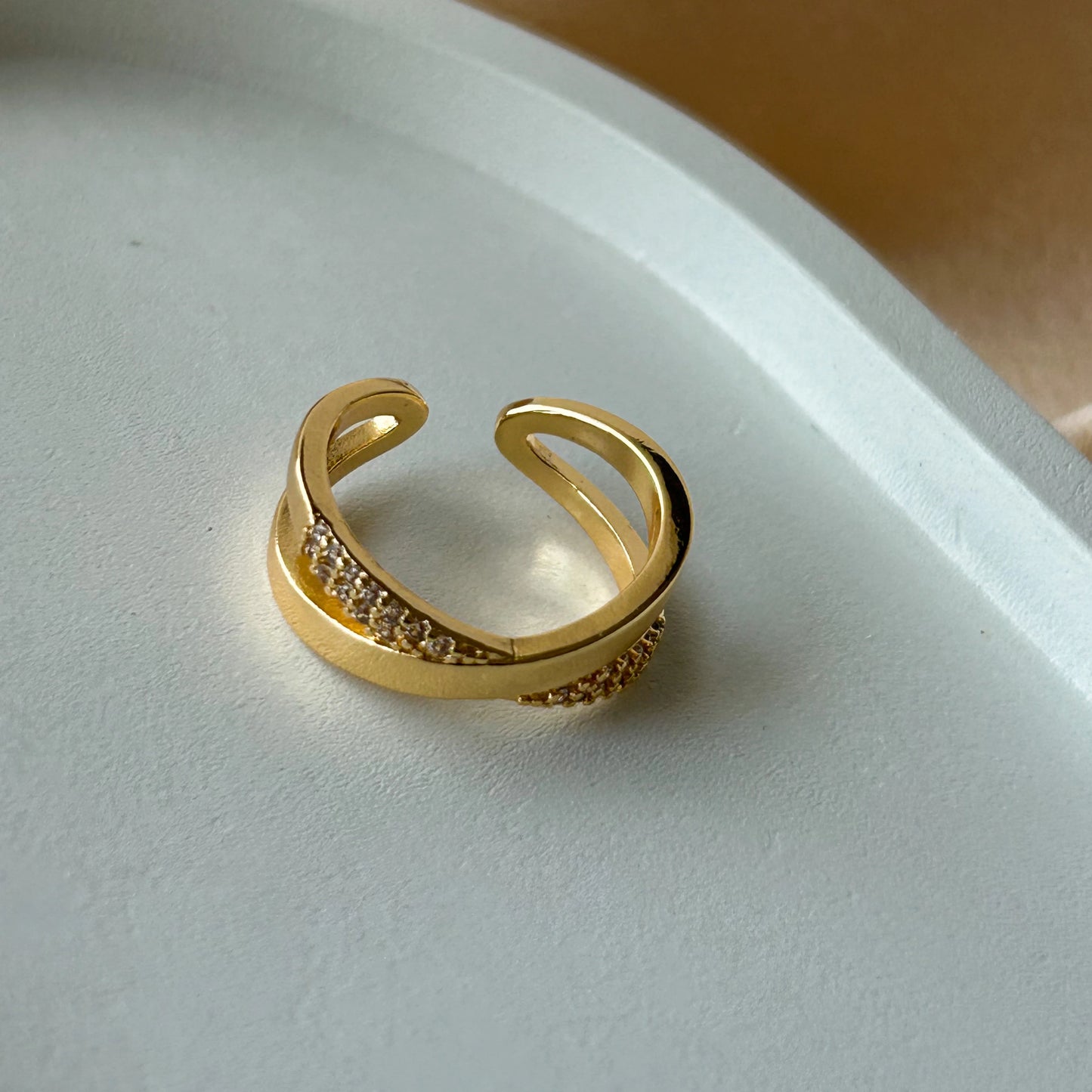 Cross Weave Diamond Ring