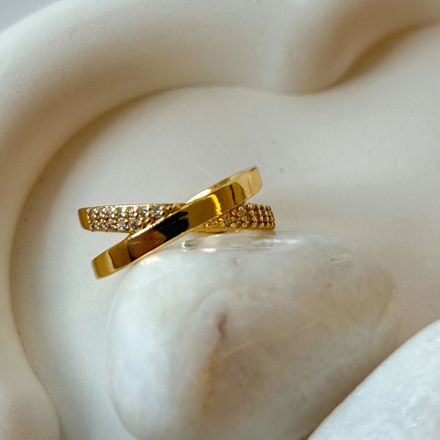Cross Weave Diamond Ring