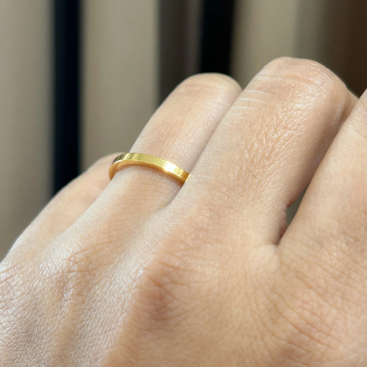 Dual Stone Gold Band Ring