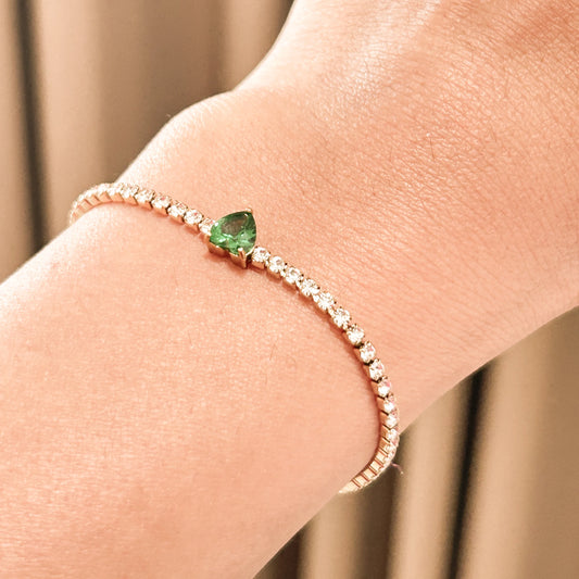 Emerald Heart Tennis Bracelet