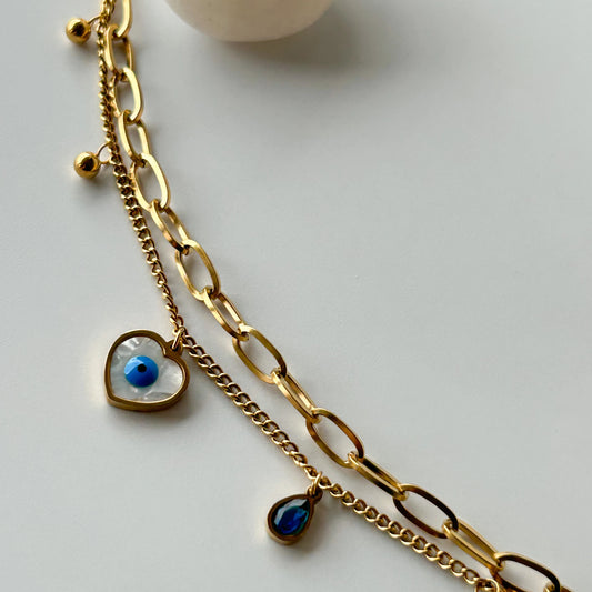 Evil Eye Double Layered Bracelet