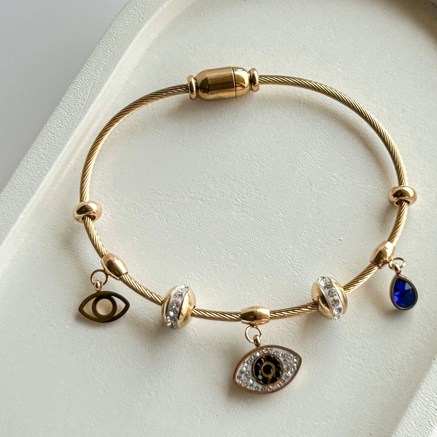 Evil Eye Mini Charm Bangle