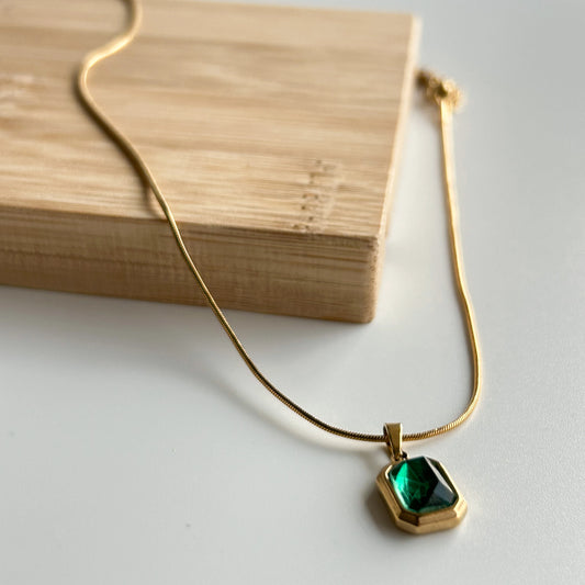 Green Enamel Necklace