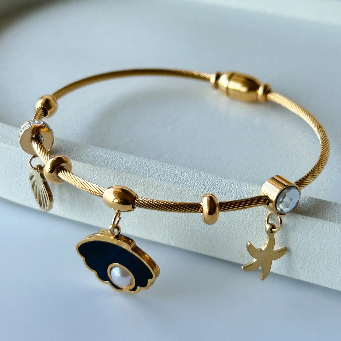 Pearl Charm Bangle