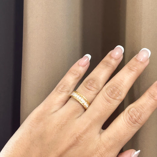 Radiant White Stone Ring