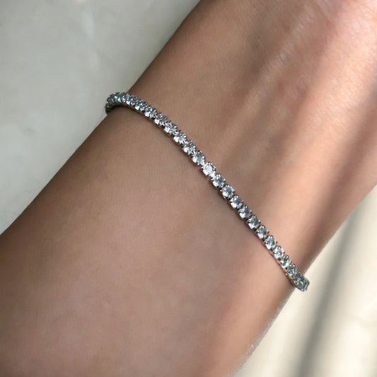 Slim Silver Tennis Bracelet